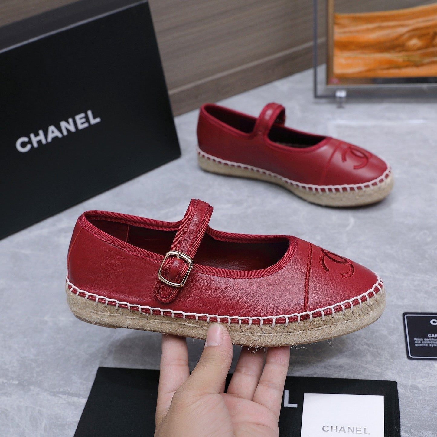 Chanel 2026 Mary Jane Shoes Red Sheepskin 758386