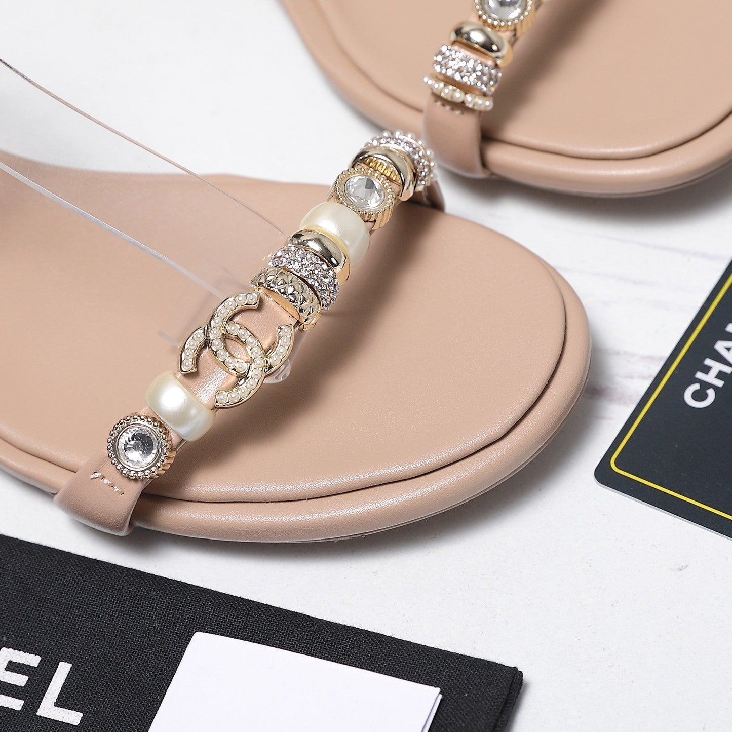 Chanel 2026 Sandals 25mm Nude Cowhide 758395