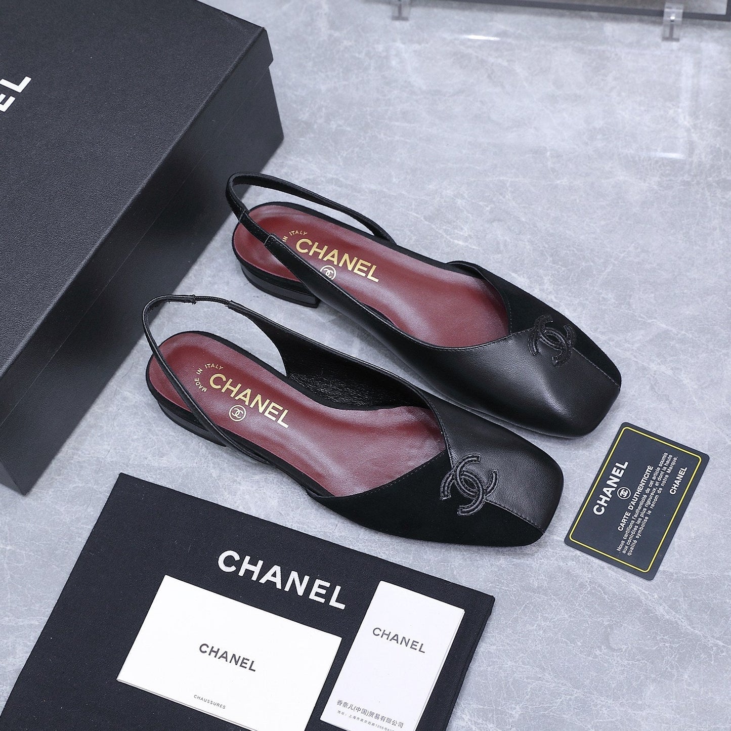 Chanel 2026 Slingback Black  Suede Leather 758406