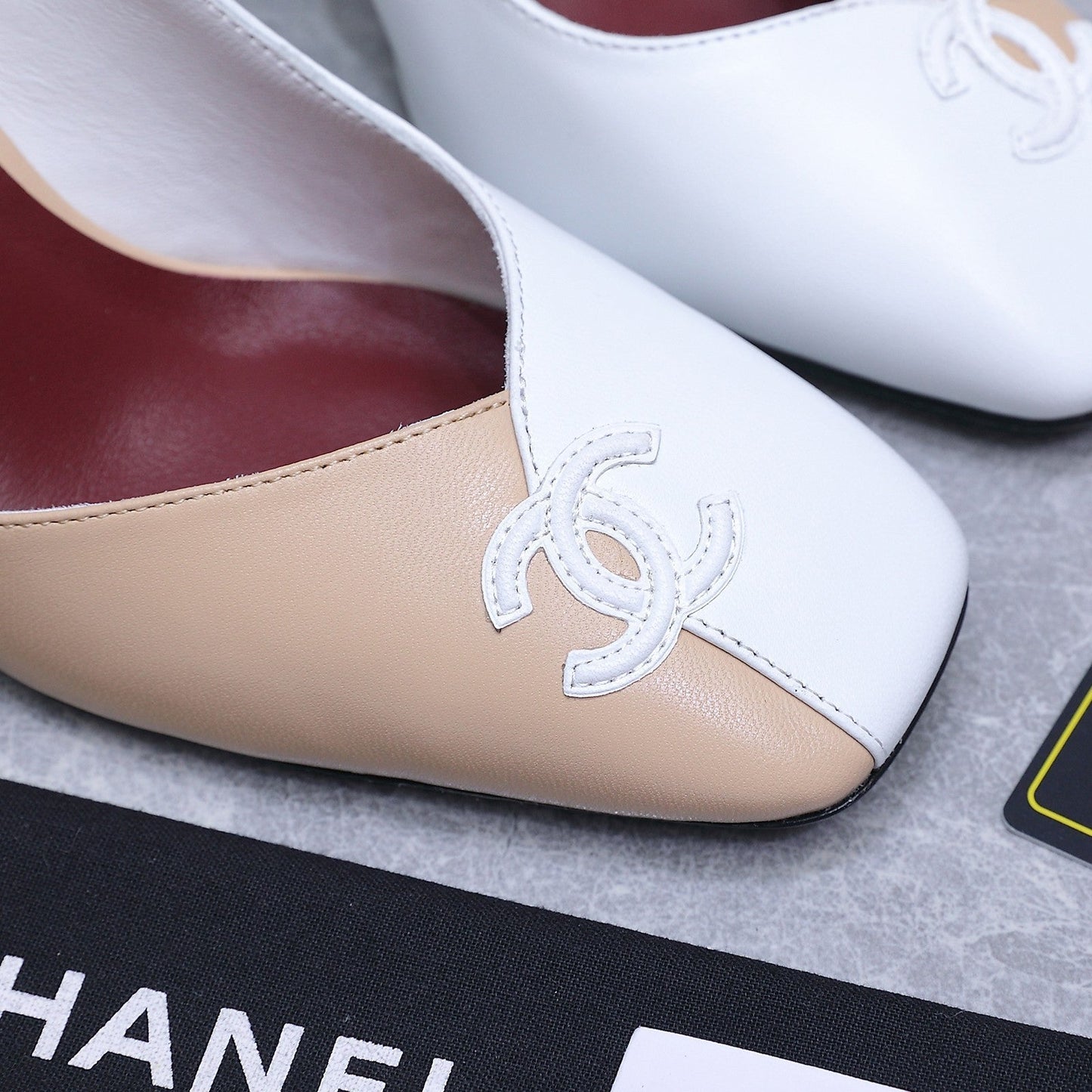 Chanel 2026 High-Heeled Slingback 60mm Beige White Suede Leather 758407
