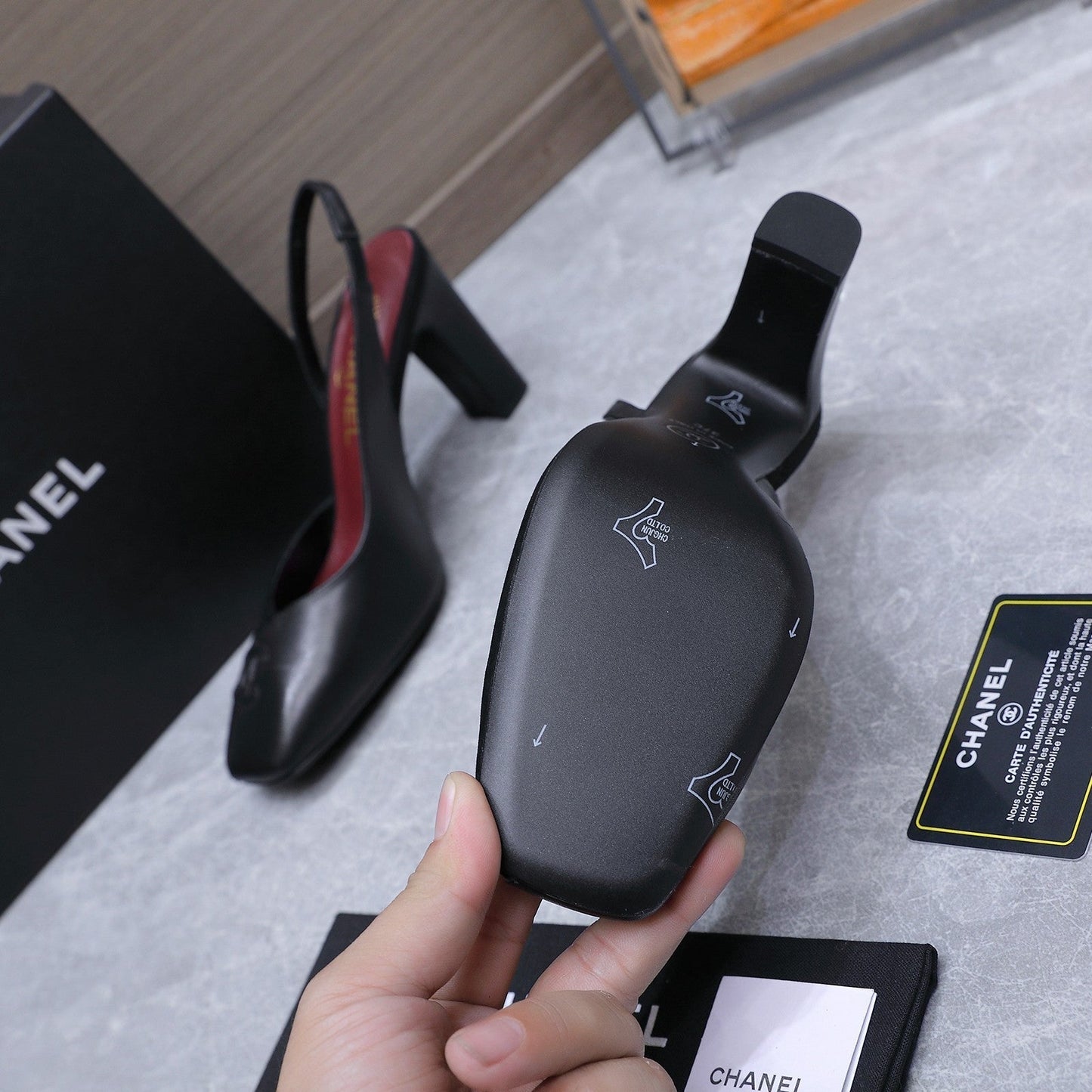 Chanel 2026 High-Heeled Slingback 60mm Black Suede Leather 758410