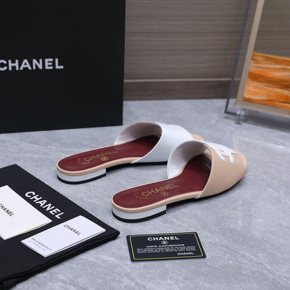 Chanel 2026 Sandals Beige White Suede Leather 758411