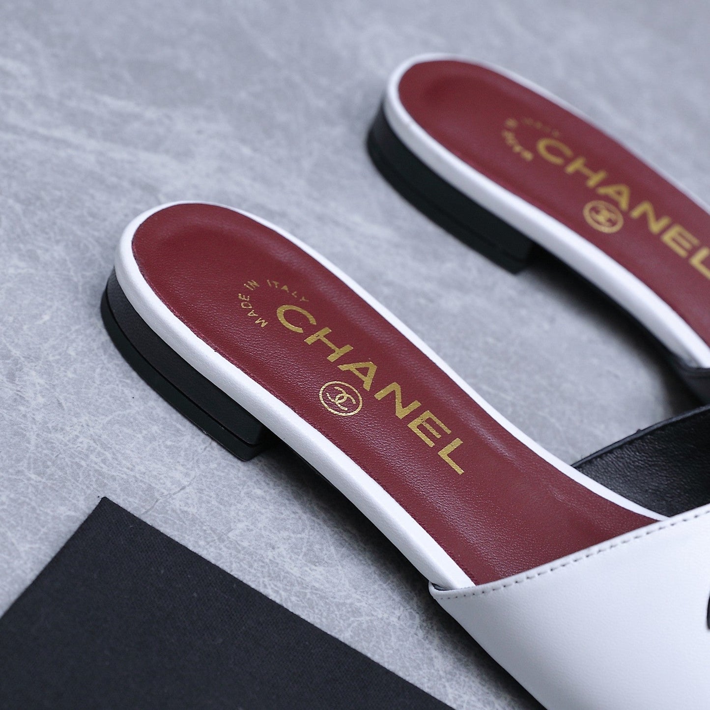 Chanel 2026 Sandals Black White Suede Leather 758412