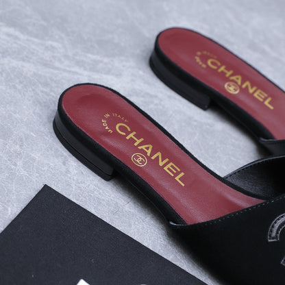 Chanel 2026 Sandals Black Suede Leather 758414