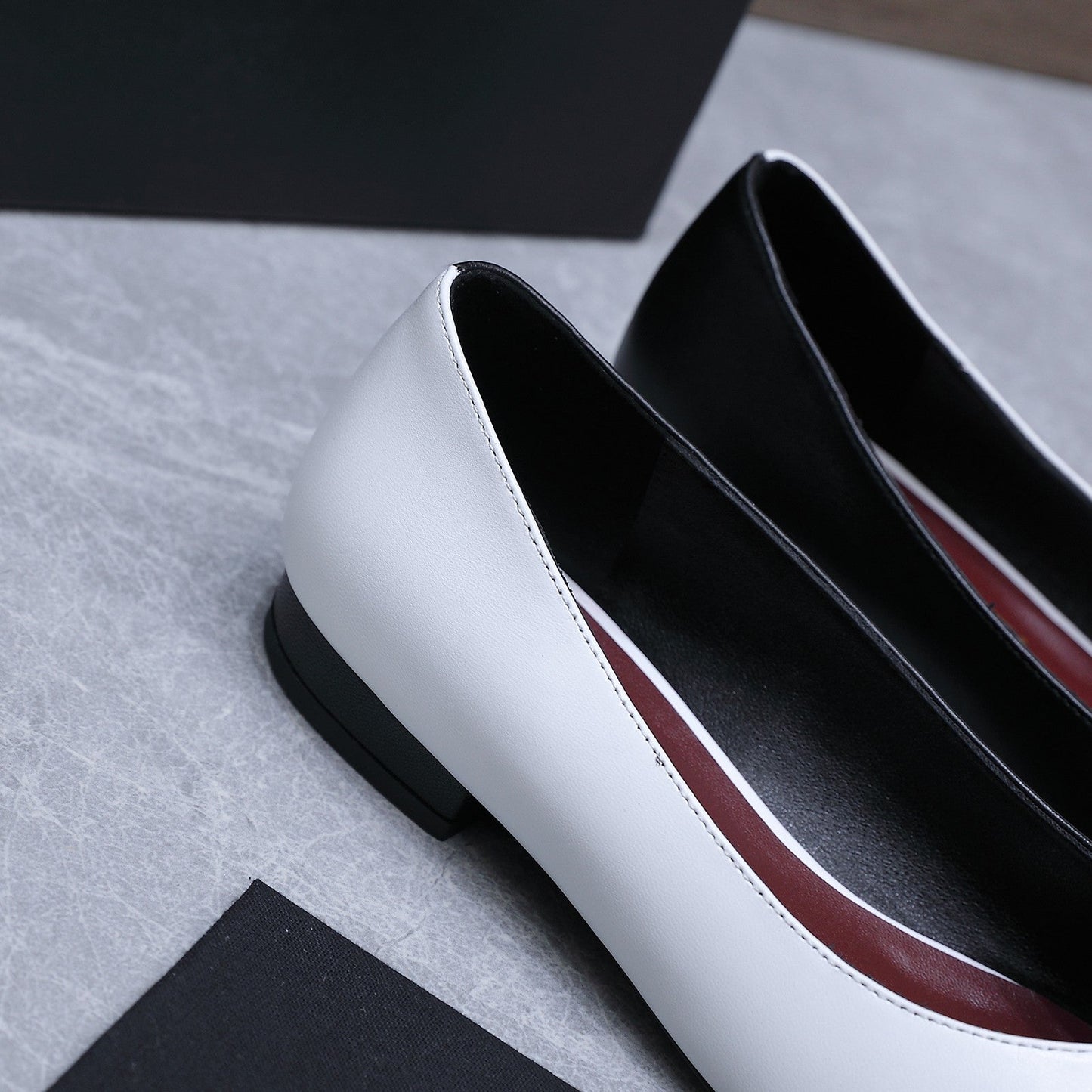 Chanel 2026 Ballet Flats Black White Suede Sheepskin 758420