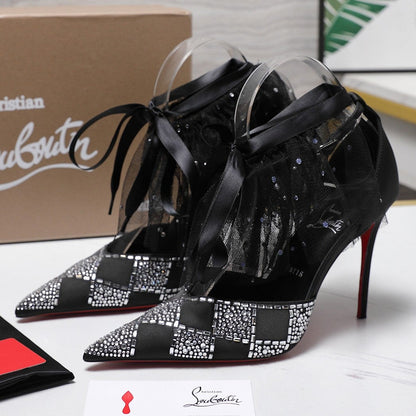 CL 2026 Doria Offenbee 105mm Pump Strass Tulle Leather 864004