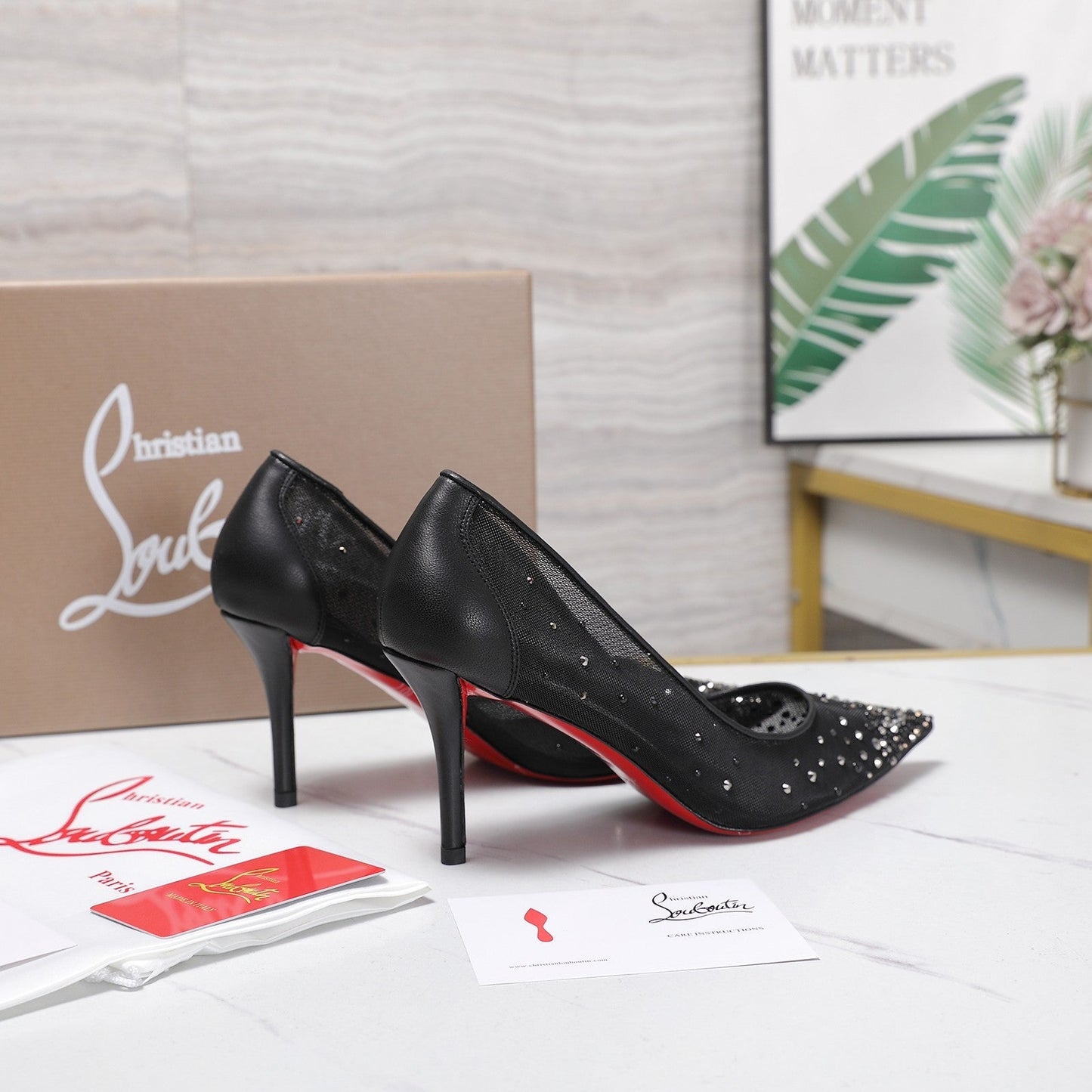 Christian Louboutin Miss Z Degrastrass Perla Pump Mesh Leather 863859