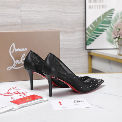 Christian Louboutin Miss Z Degrastrass Perla Pump Mesh Leather 863859