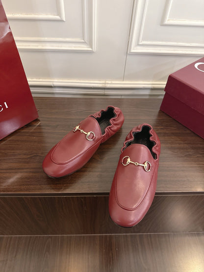 GG 26SS Loafers Burgundy Calfskin 645952