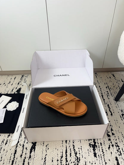 Chanel 2026 Cross-Strap Sandals Sheepskin Leather 778279