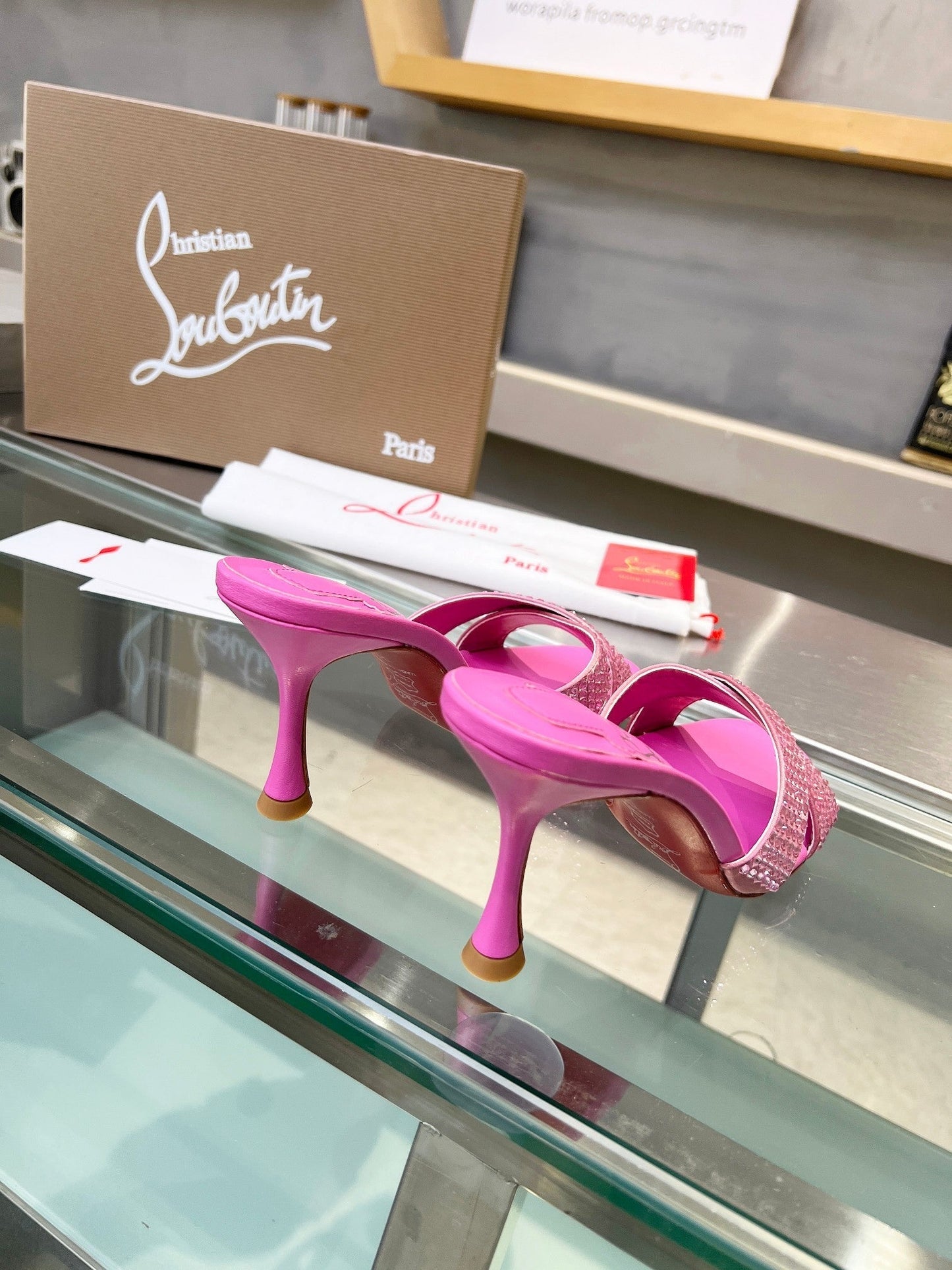 Christian Louboutin 2026 Mariza Is Back Mules 85mm Crystal-Embellished Leather 780497