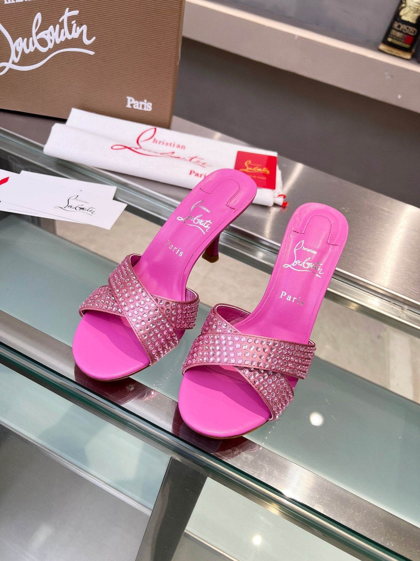 Christian Louboutin Mariza Is Back Strass 75mm Sandal 833140