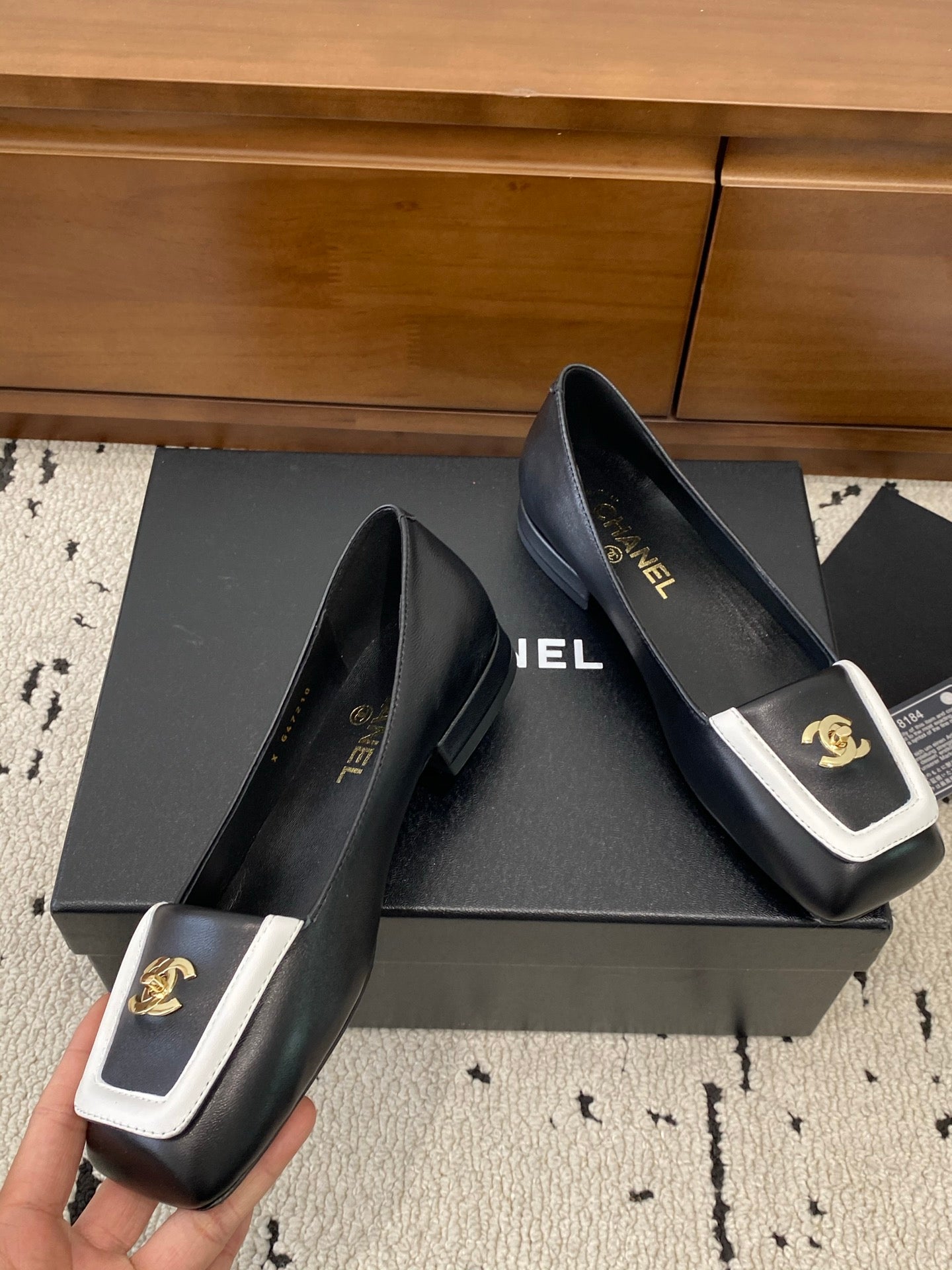 Chanel 2026 Square Toe Flat Black Lambskin 696620