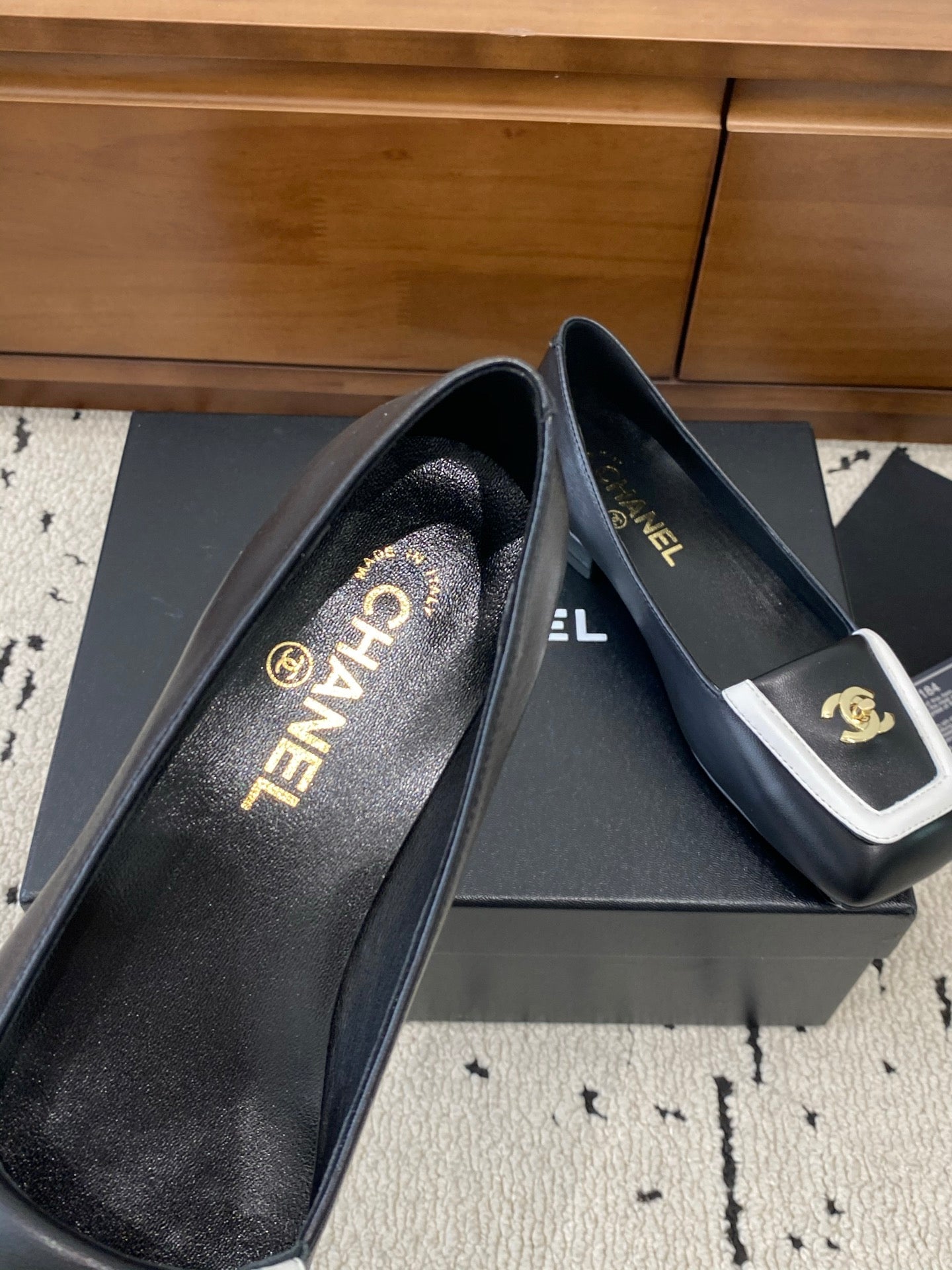 Chanel 2026 Square Toe Flat Black Lambskin 696620