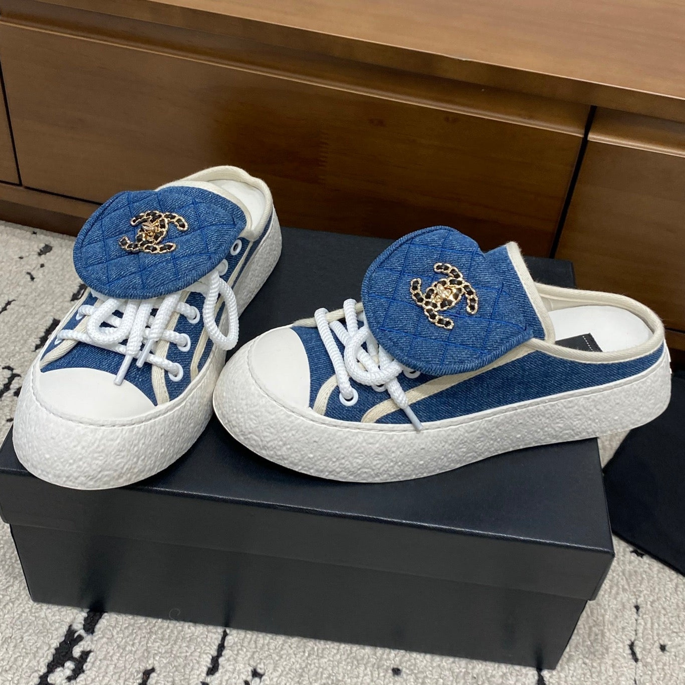 Chanel 2026 Platform Mule Sneakers Canvas Leather 790071