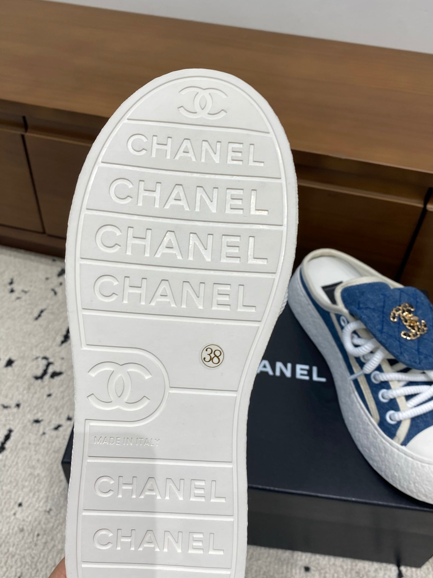 Chanel 2026 Platform Mule Sneakers Canvas Leather 790071
