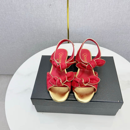 Chanel 2026 Slingback Sandals Bow Suede 801642