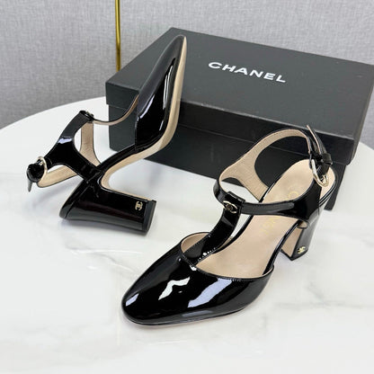 Chanel 2026 T-strap Slingback 90mm Patent Leather 904405