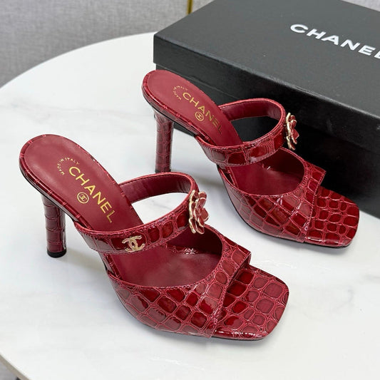 Chanel 2026 Crocodile Embossed Sandal 90mm Leather 904408