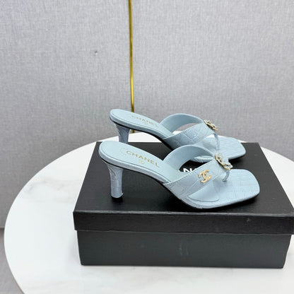 Chanel 2026 Crocodile Embossed Thong Sandal 60mm Leather 904417