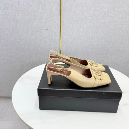 Chanel 2026 Gold Logo Slingback 50mm Sheepskin 904445