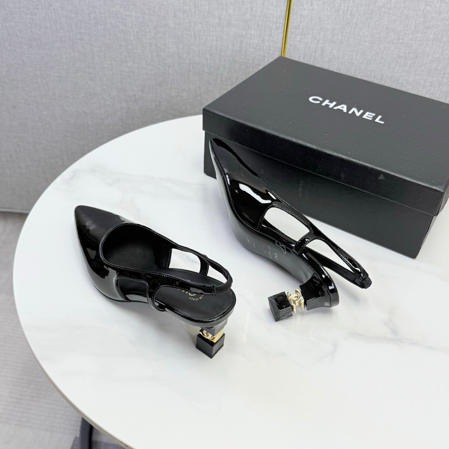 Chanel 2026 Slingback 50mm Patent Leather 904478