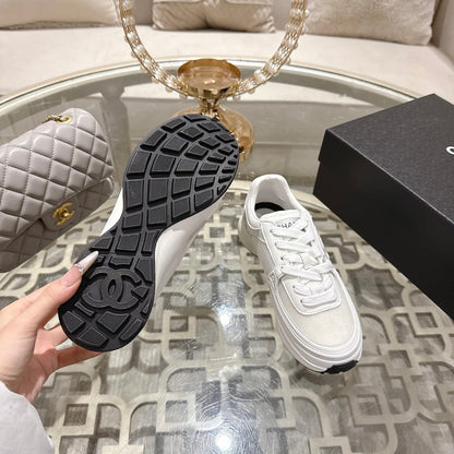 CC 26s Platform Sneakers White Mesh Sheepskin 627063