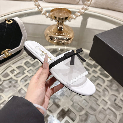 CC 26s Chunky Heel Sandals White Mesh Sheepskin 627066