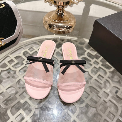 CC 26s Chunky Heel Sandals Light Pink Mesh Sheepskin 627067