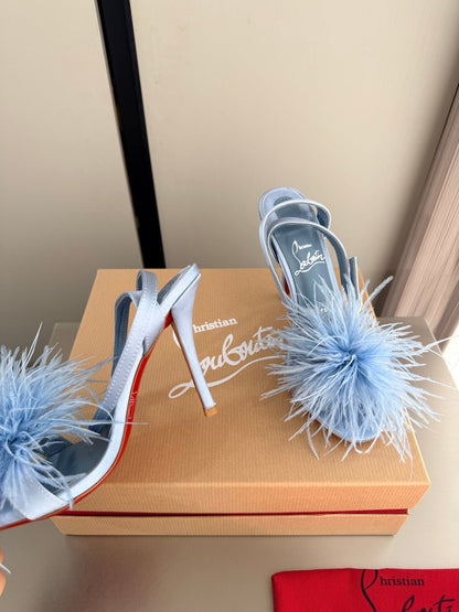 CL 2026 Loubipoupi Sandal 100mm Feather Leather 868957