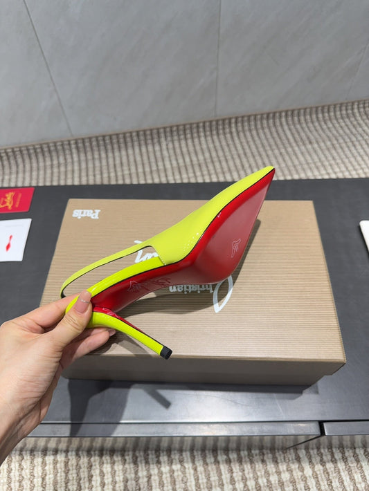 CL 26SS Slingback 100 Neon Yellow Patent Leather 613988