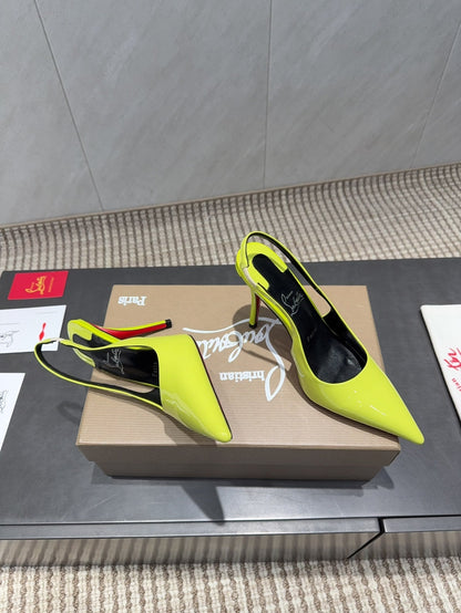 CL 26SS Slingback 100 Neon Yellow Patent Leather 613988