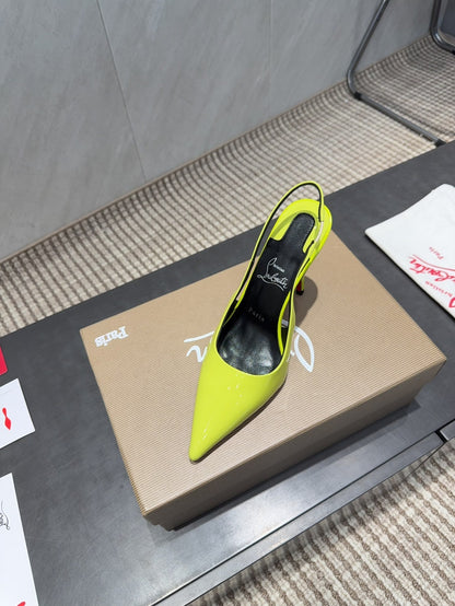 CL 26SS Slingback 100 Neon Yellow Patent Leather 613988