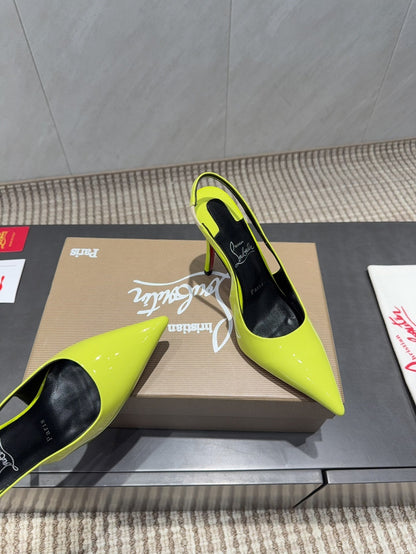 CL 26SS Slingback 100 Neon Yellow Patent Leather 613988
