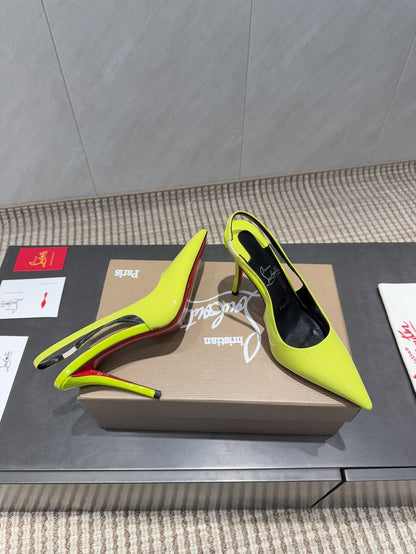 CL 26SS Slingback 100 Neon Yellow Patent Leather 613988