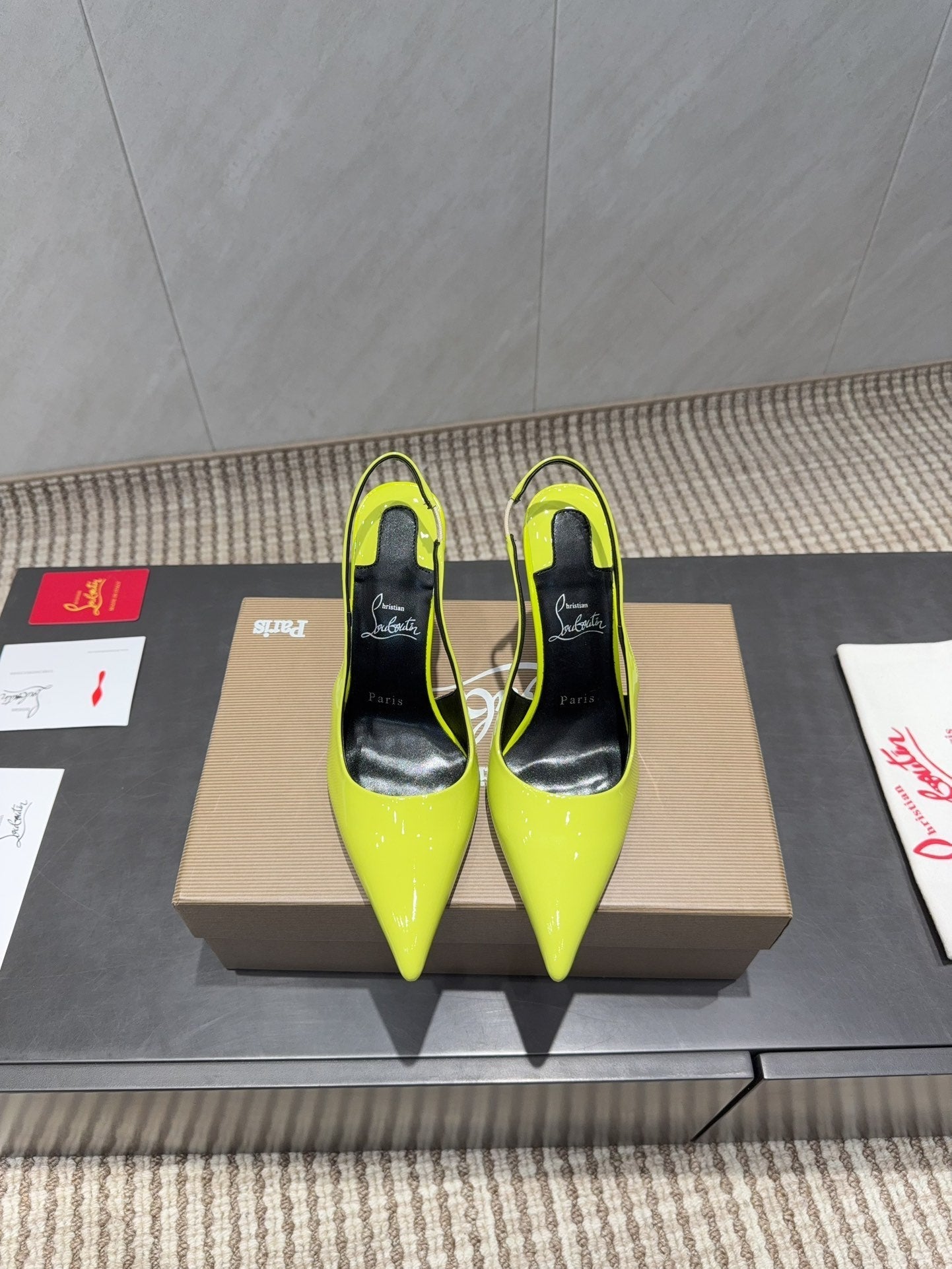 CL 26SS Slingback 100 Neon Yellow Patent Leather 613988