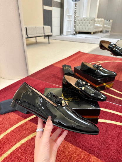 Christian Louboutin Dandydeco Velvet Loafer Patent Leather 863841