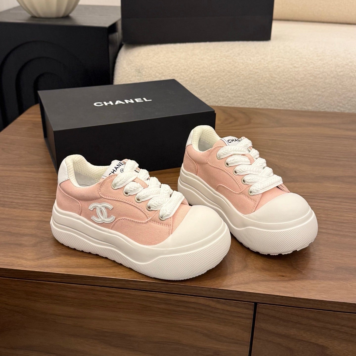 CC 26s Casual Sneaker Baby Pink White Canvas Leather 183593