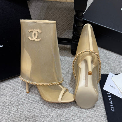 Chanel 2026 New Mesh Ankle Boots Sheepskin Leather 833315