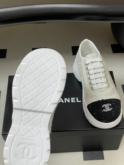 CC 26 Platform Sneaker White Sequin-embellished Leather 593346