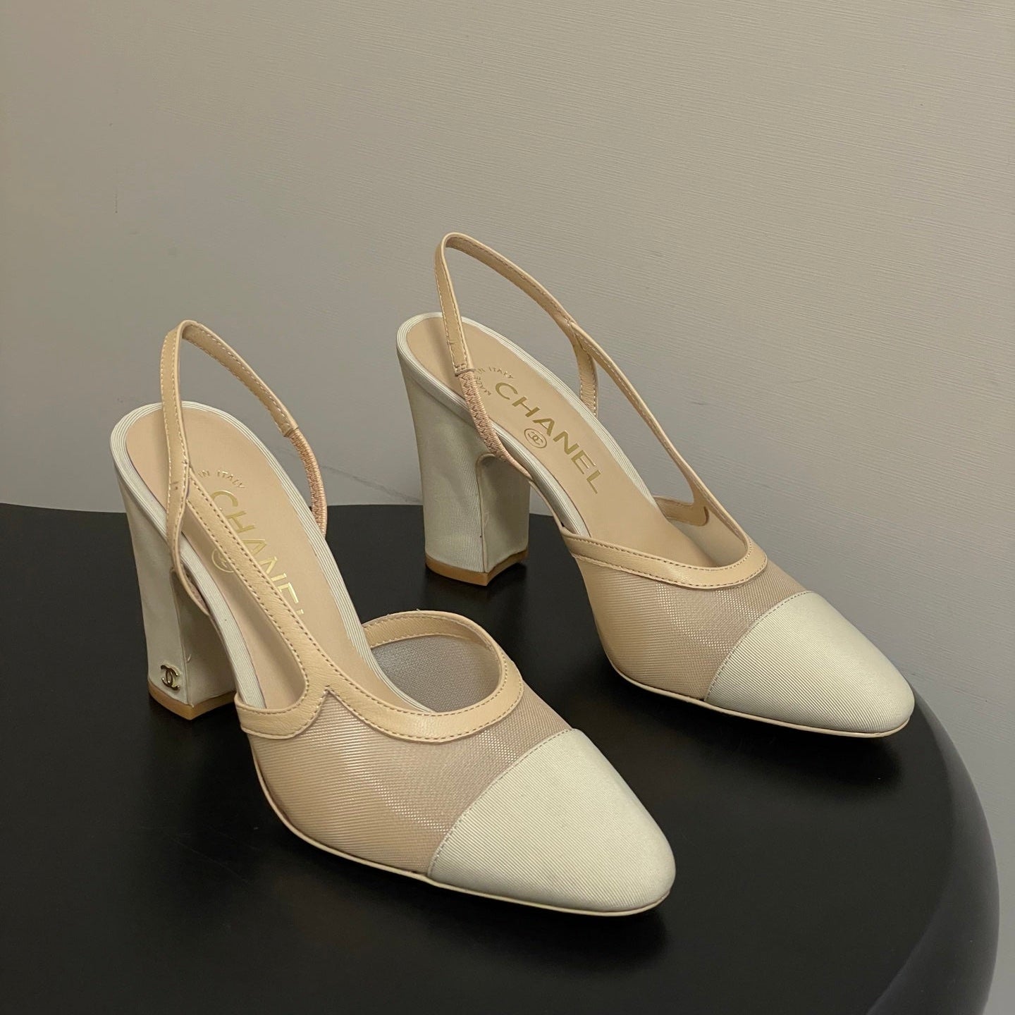CC 26s Slingback 95mm Mesh Fabric Sheepskin