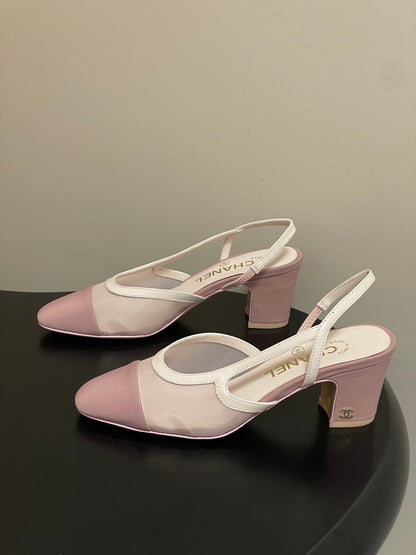 CC 26s Slingback  65 Light Pink Mesh Fabric Sheepskin 649443