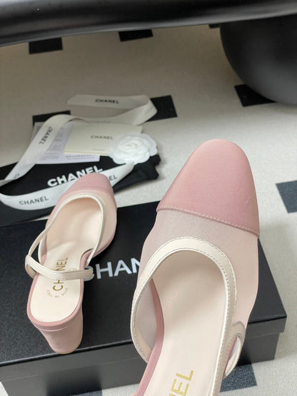 CC 26s Slingback  65 Light Pink Mesh Fabric Sheepskin 649443