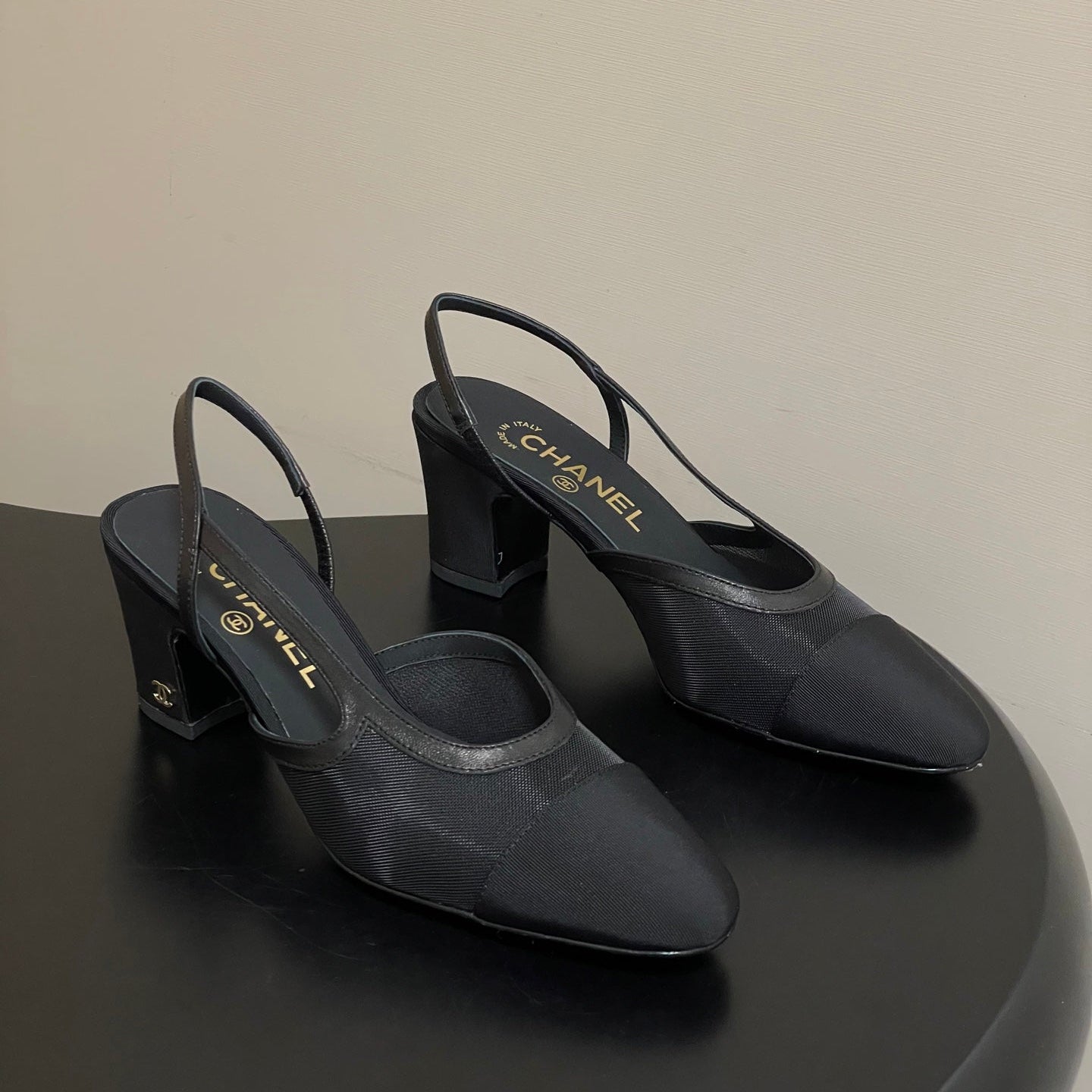 CC 26s Slingback 65mm Mesh Fabric Sheepskin