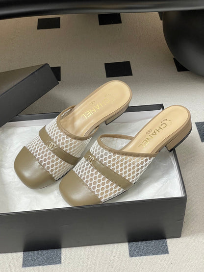 CC 26s High-Heeled Mules Light Taupe Cowhide 649465