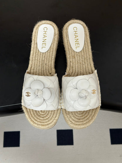 Chanel 2026 Camellia Slippers Sheepskin 834648