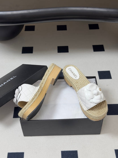 Chanel 2026 Camellia Slippers Sheepskin 834648