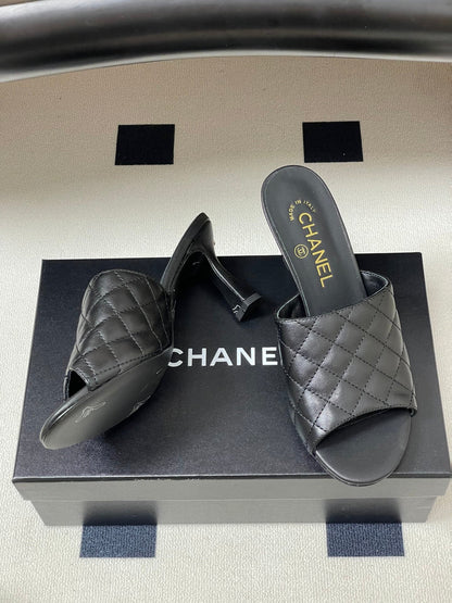 Chanel 2026  Peep-Toe High-Heeled Sandals Leather Sheepskin 834720