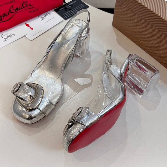 Christian Louboutin 2026 Minny Bubble 70mm Slingback Pumps PVC Patent Leather 780370
