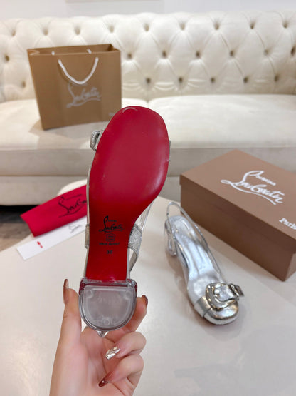 Christian Louboutin 2026 Minny Bubble 70mm Slingback Pumps PVC Patent Leather 780370